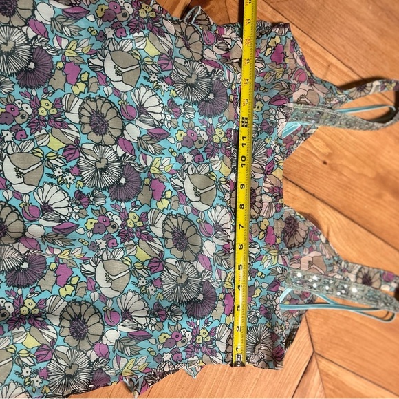 Nicole by Nicole Miller Floral Ruffle V-Neck Camisole - Multicolor - Picture 5 of 16